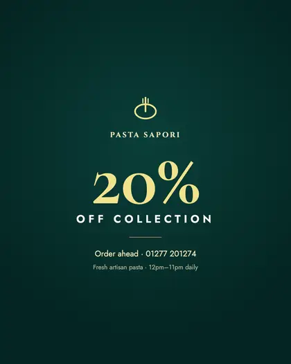 Pasta Sapori post: 20% off collection