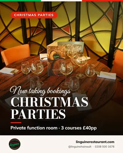 Restaurant post advertising Christmas party bookings