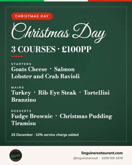 Christmas Day three-course menu post